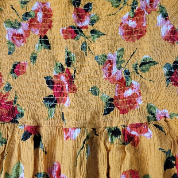 Ambiance medium yellow floral off the shoulder blouse - Picture 3 of 6